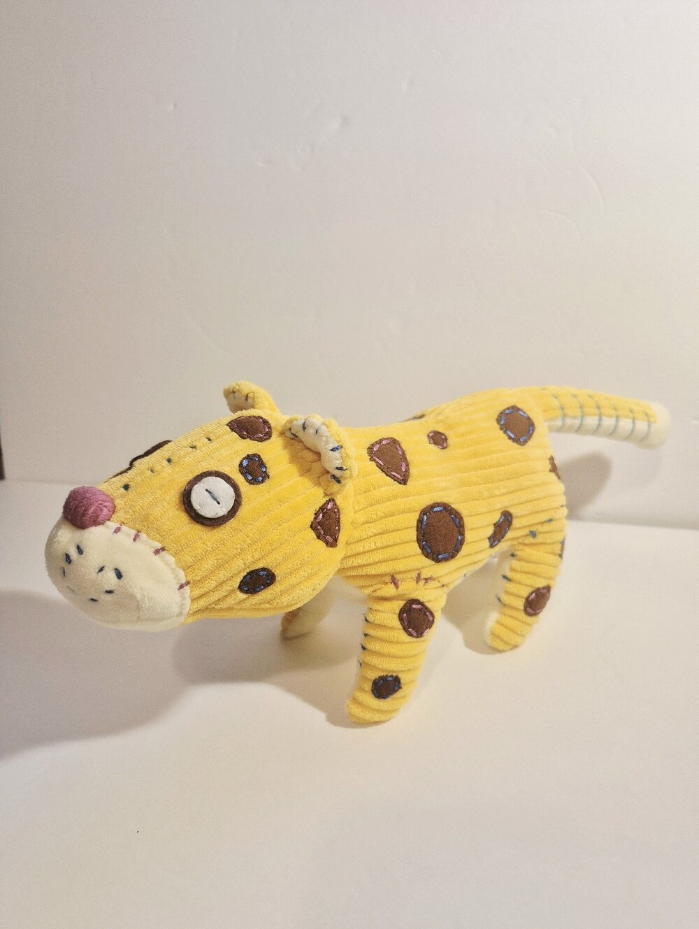 Disney Encanto Jaguar Antonios Stylized Plush Yellow 14" Corduroy Brown Spots